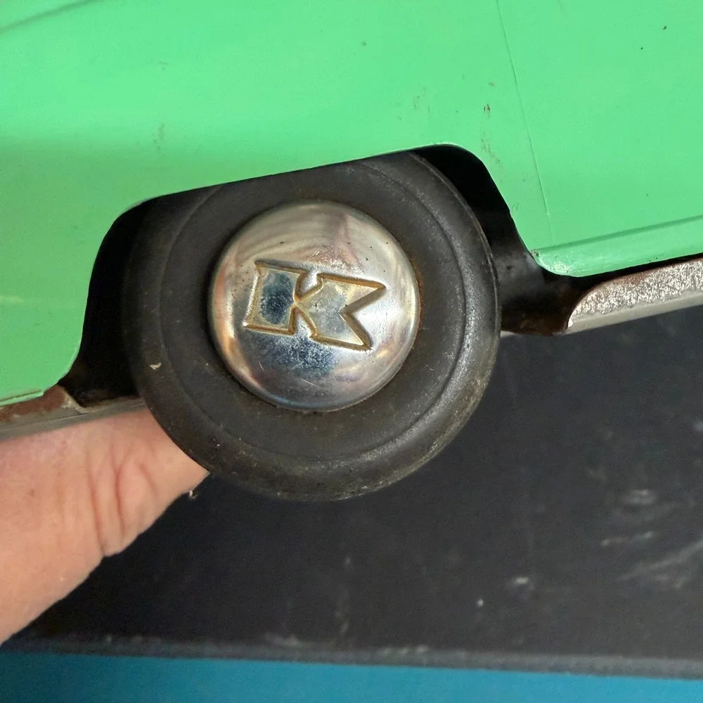 Vintage Toy Founders Kaiser Convertible Toy Car 1950s Green Plastic Metal Base